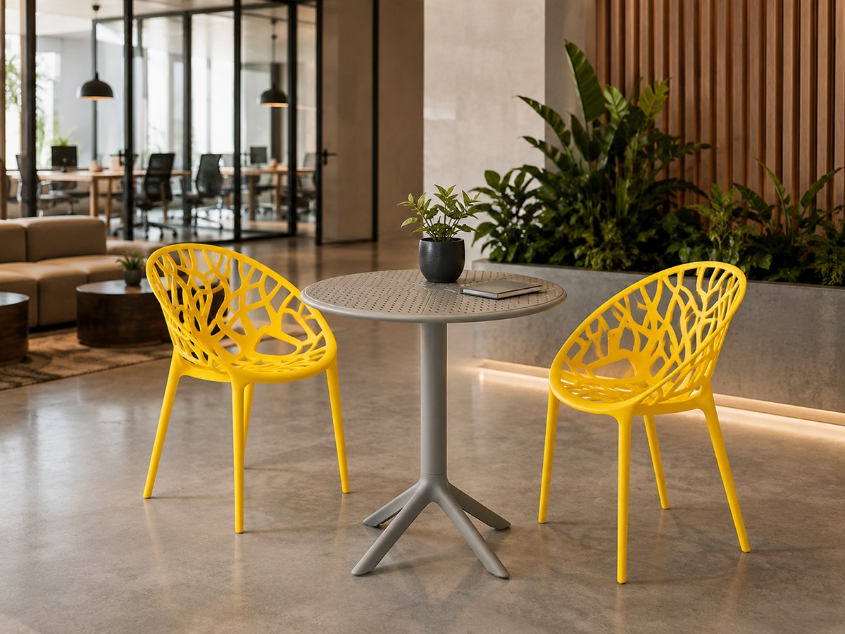 Bàn ghế cafe nhựa hiện đại