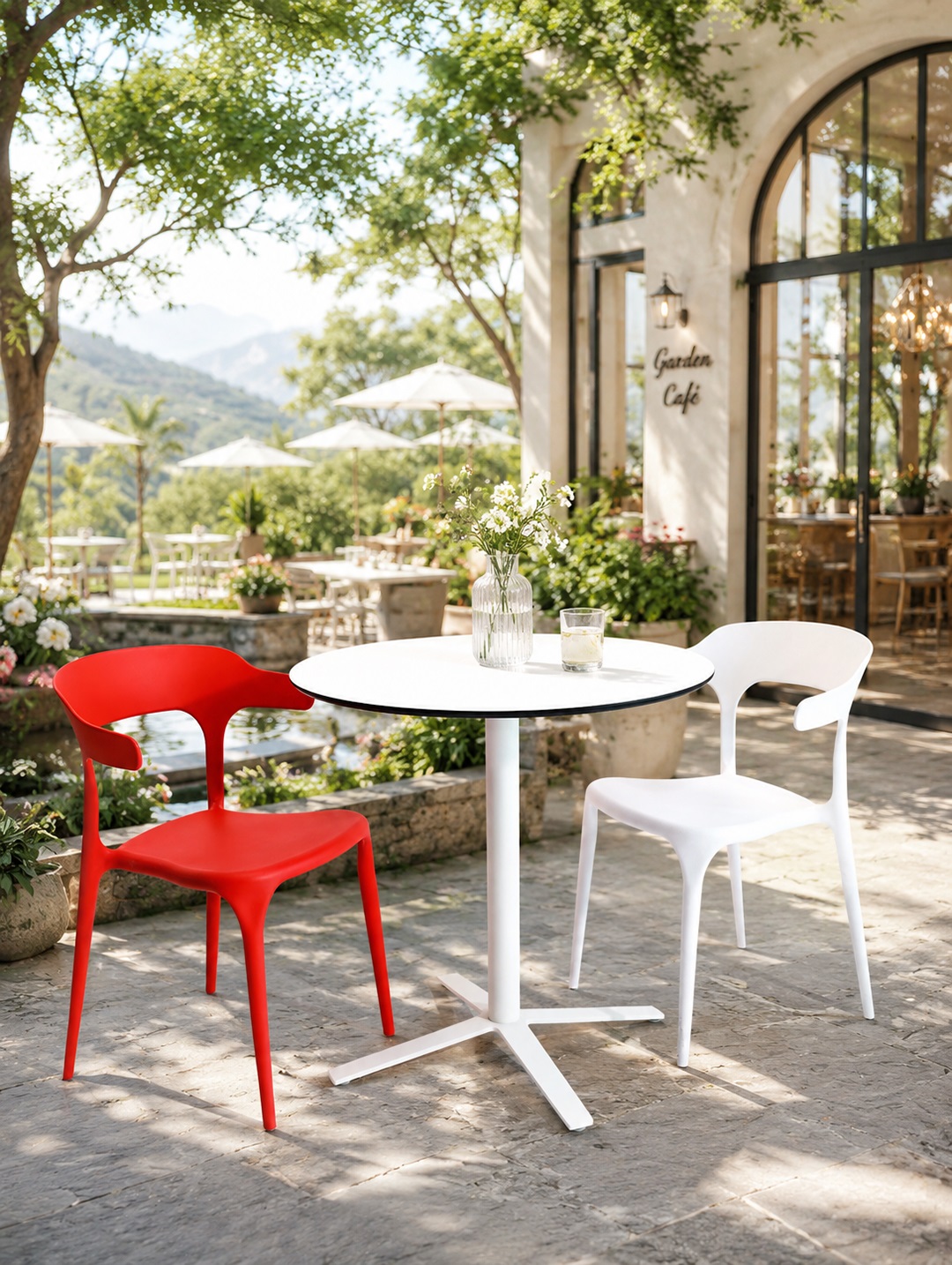 Ban ghế cafe ngoai trời hiện đại