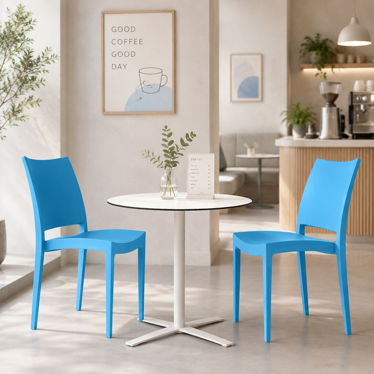 Ghế cafe ngoài trời nhựa đúc xếp chồng