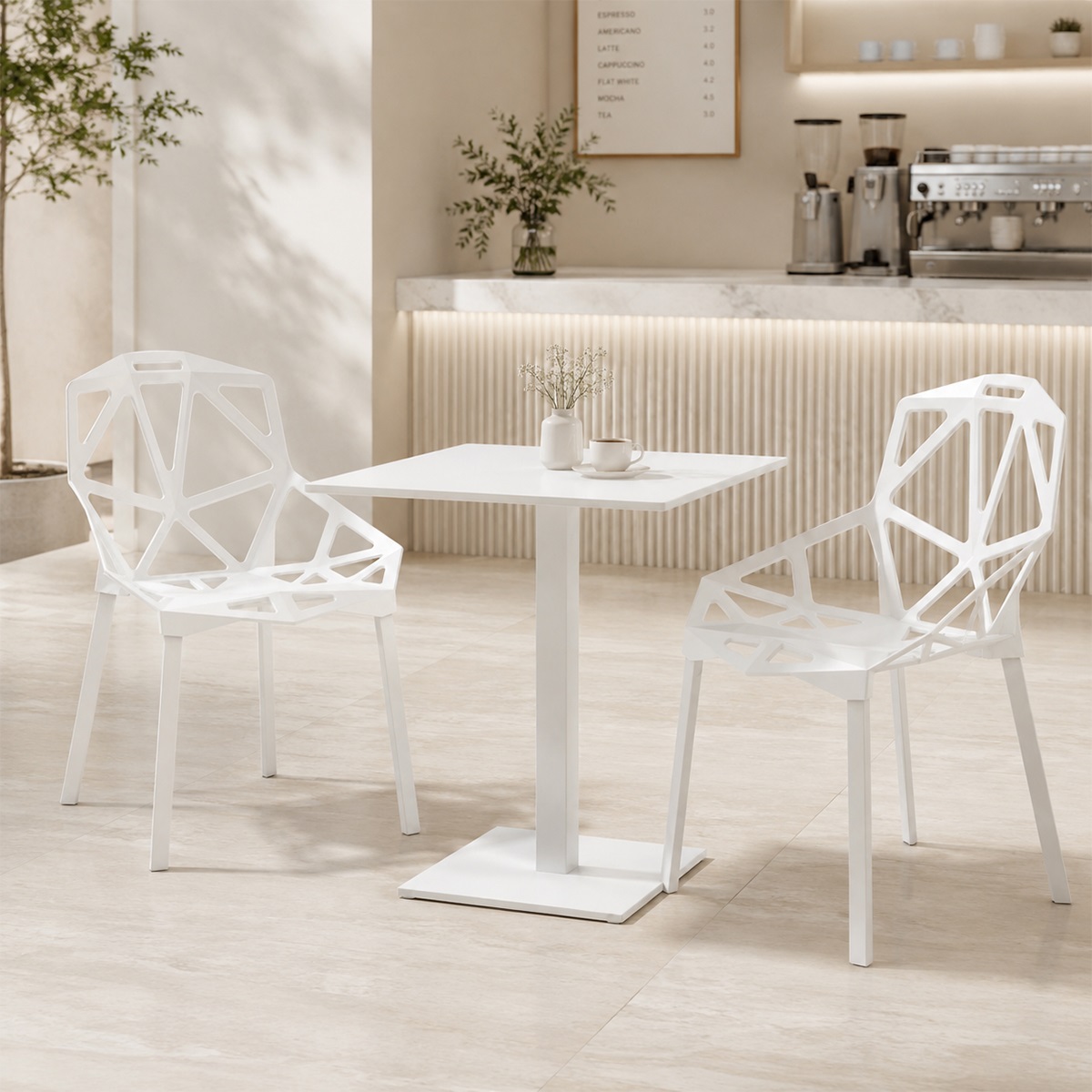 Ghế Cafe Hiện Đại Mặt Nhựa Chân Sắt