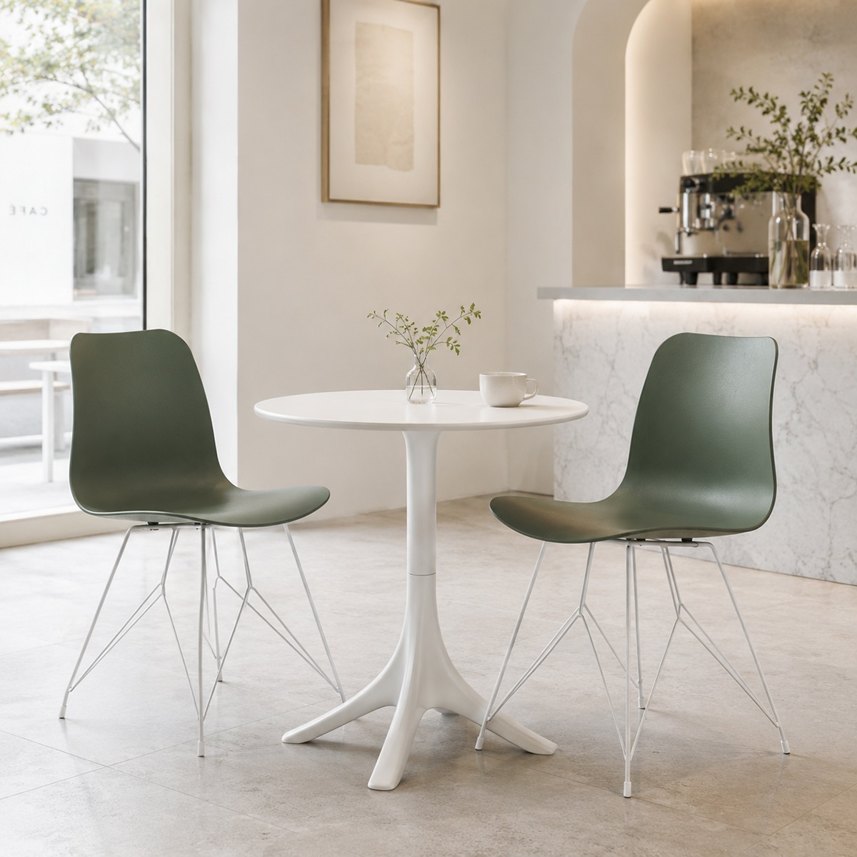 Ghế cafe mặt nhựa chân sắt
