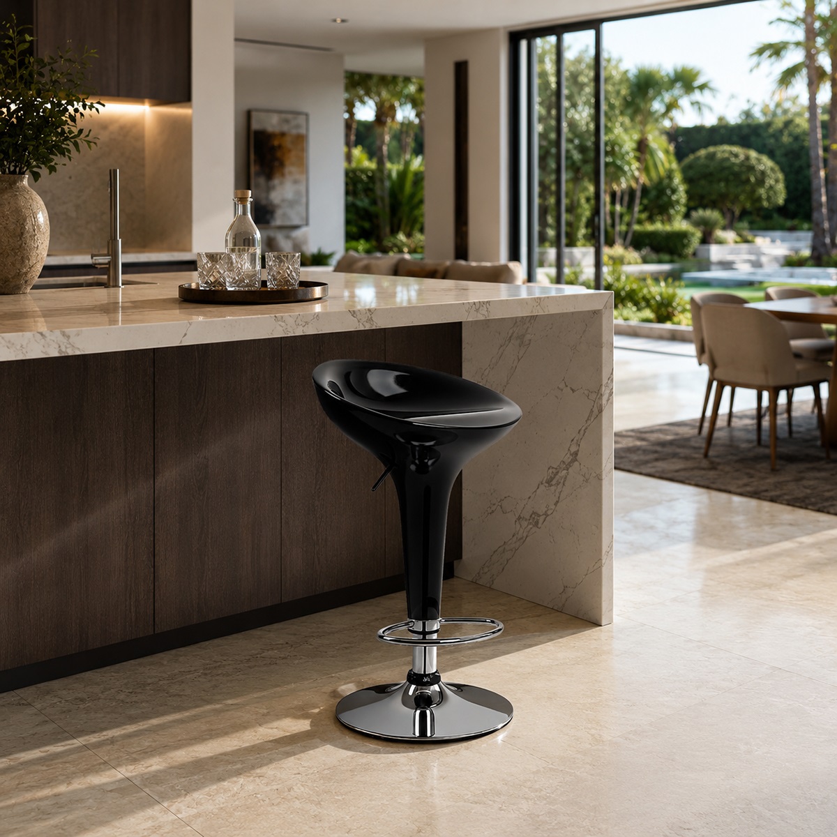 Ghế bar đảo bếp chân xoay
