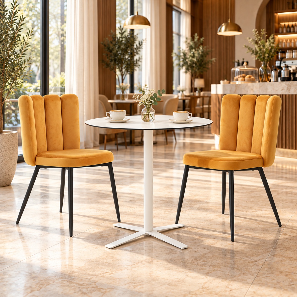Ghế Cafe Nệm Vải Chân Sắt MD-WC255