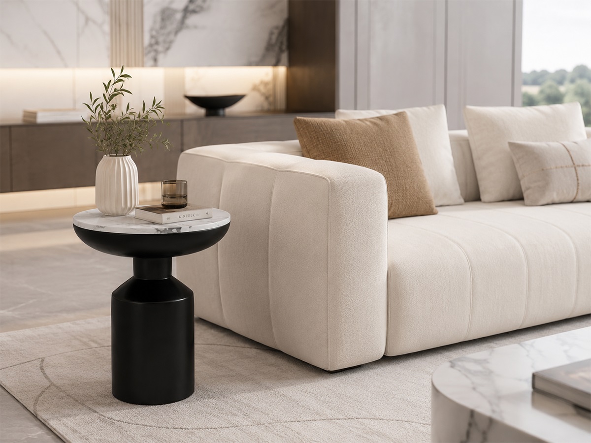 Bàn Góc Sofa Tròn Nhỏ Gọn