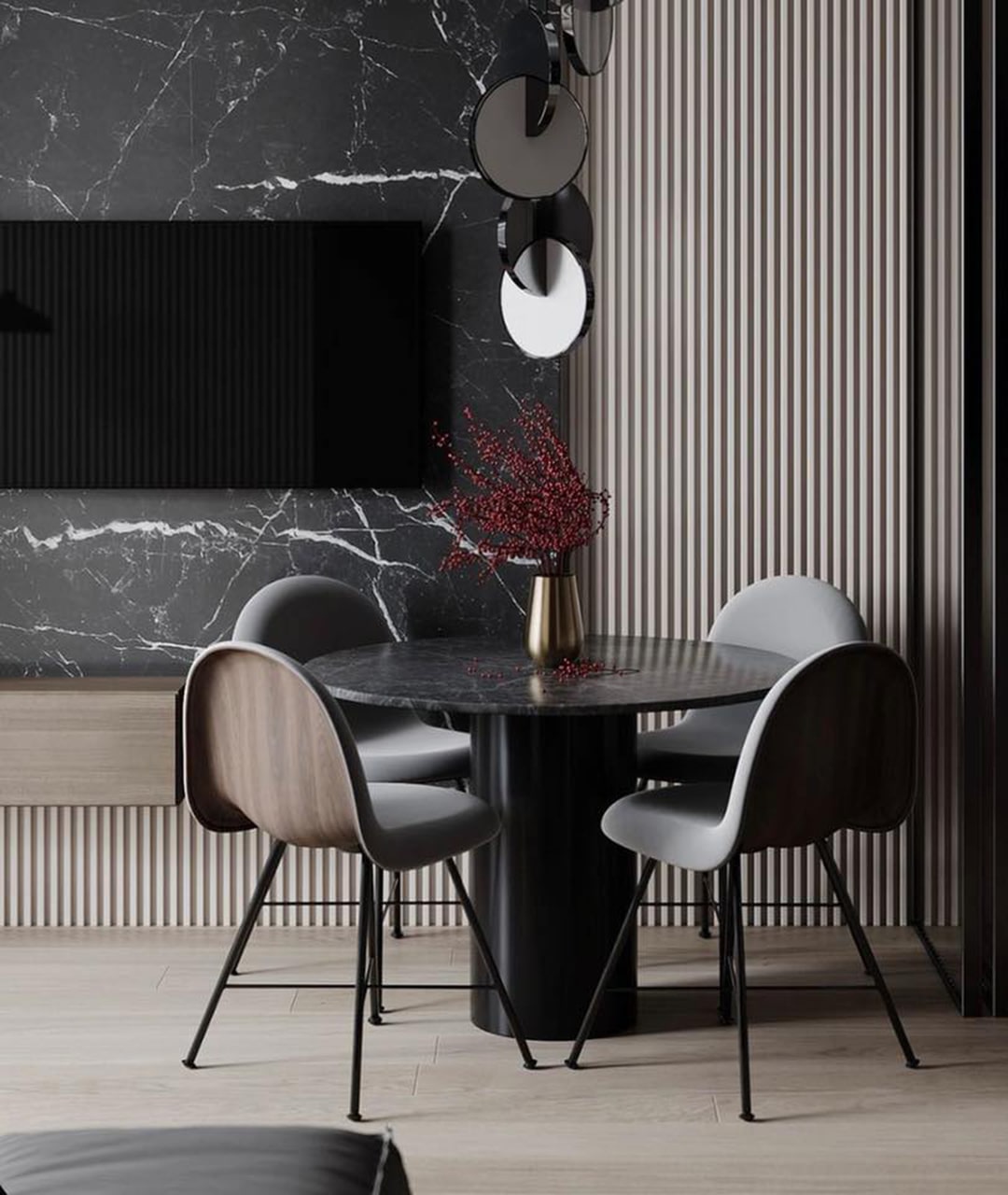 Bàn Ăn Mặt Đá Tròn TB14