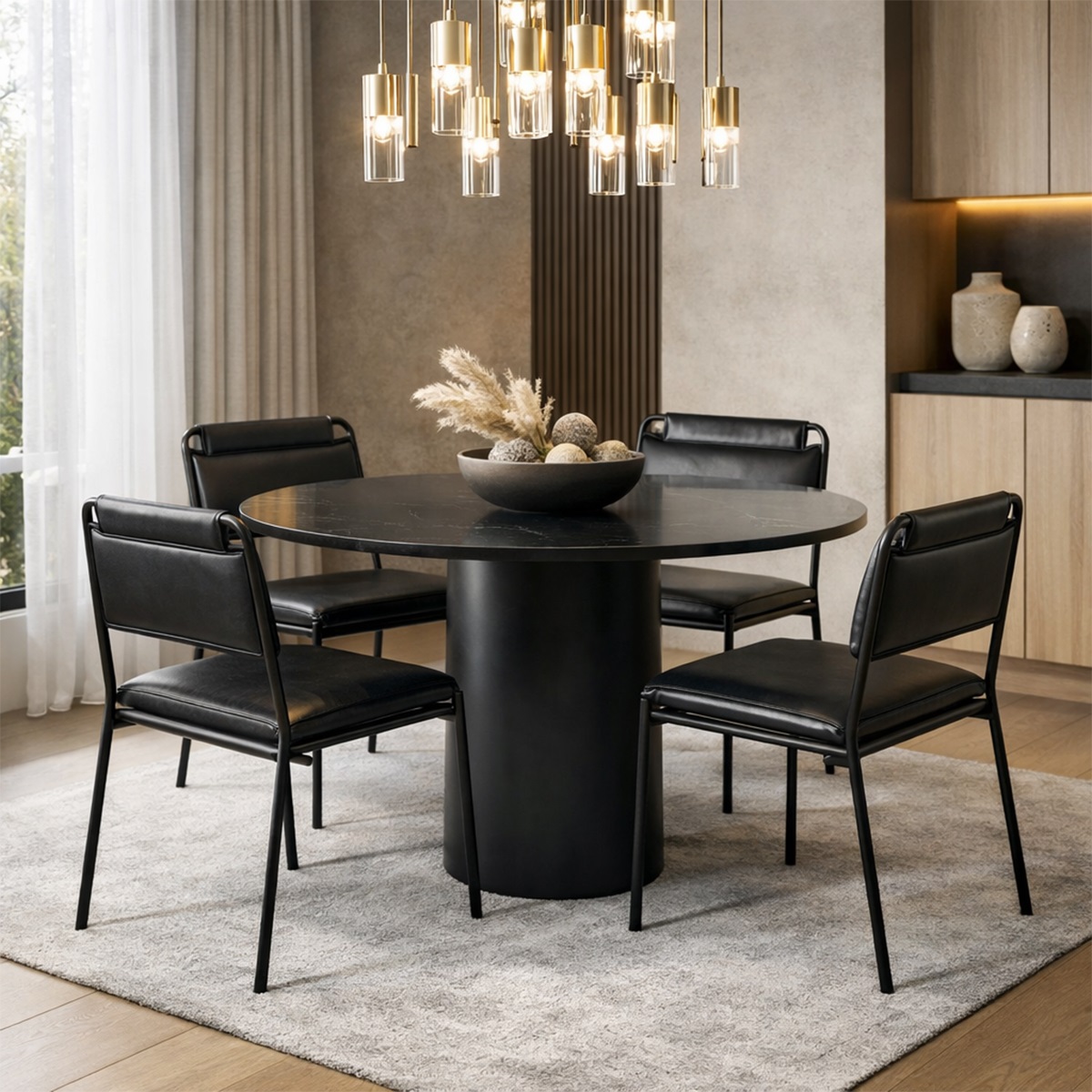 Bàn ăn mặt đá tròn sang trọng