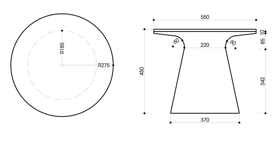 Bàn Trà Sofa TB02A chân đen