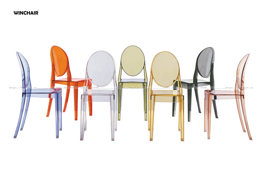 Ghế nhựa trong suốt Victoria Ghost WC087