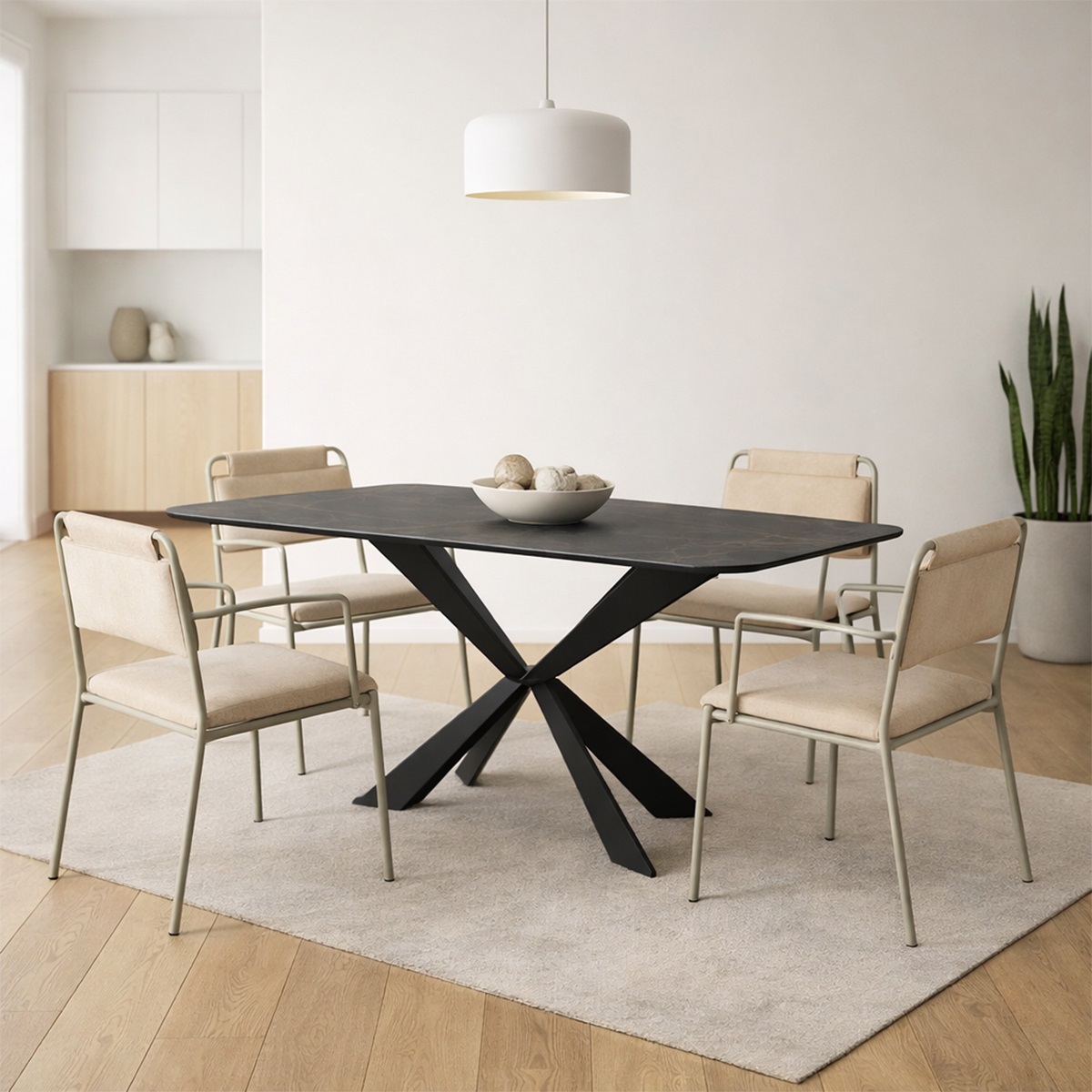 Bàn ăn mặt đá hiện đại