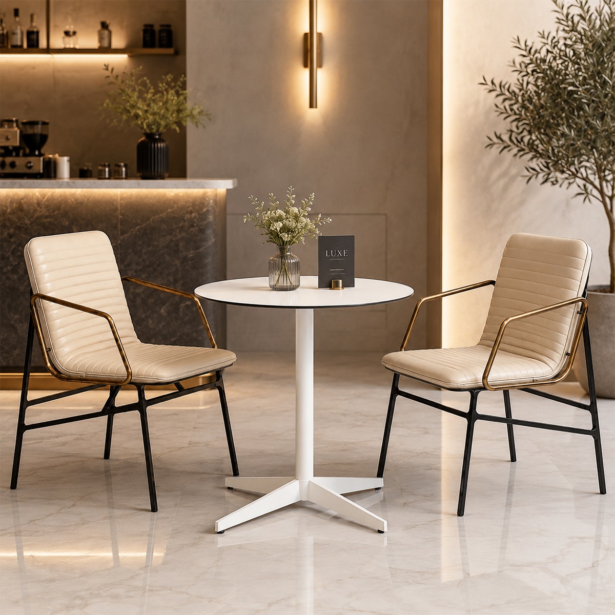 Ghế Cafe Nệm Da Sang Trọng