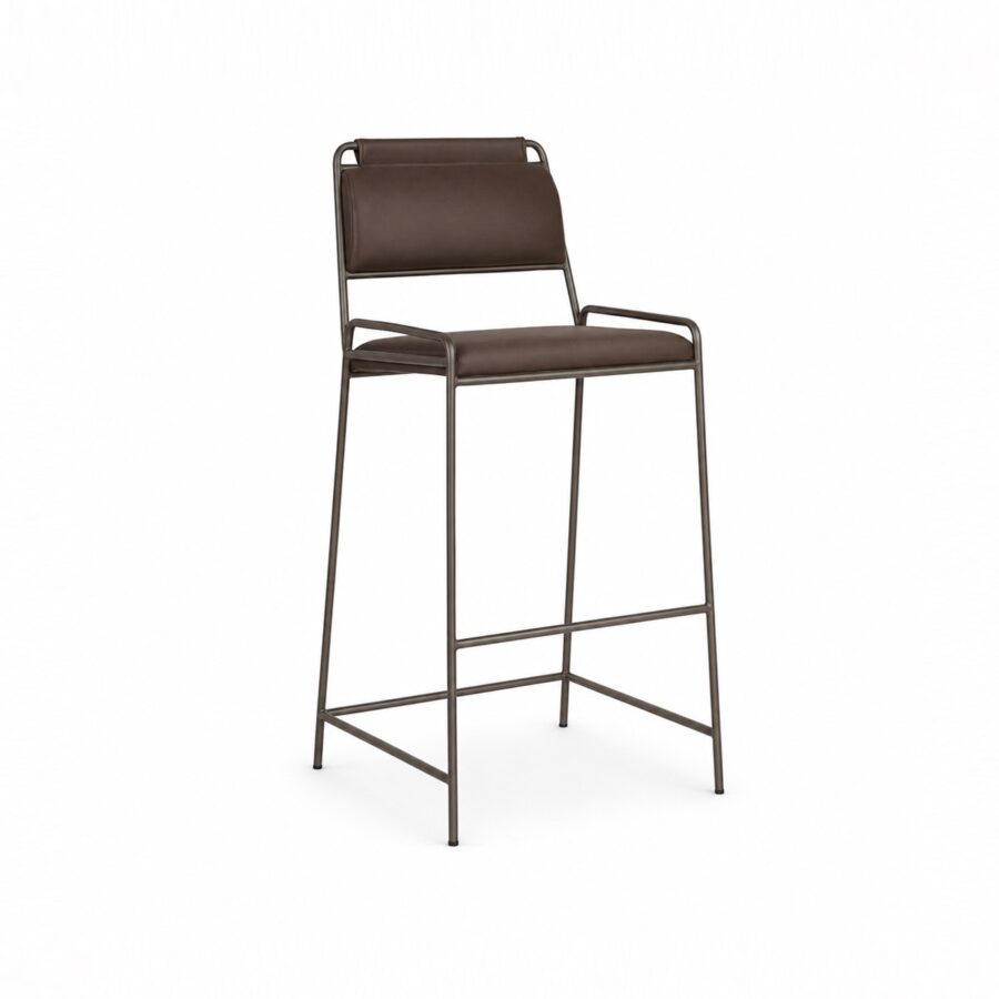 Ghế Quầy Bar Nệm Da Chân Sắt Rope Stool