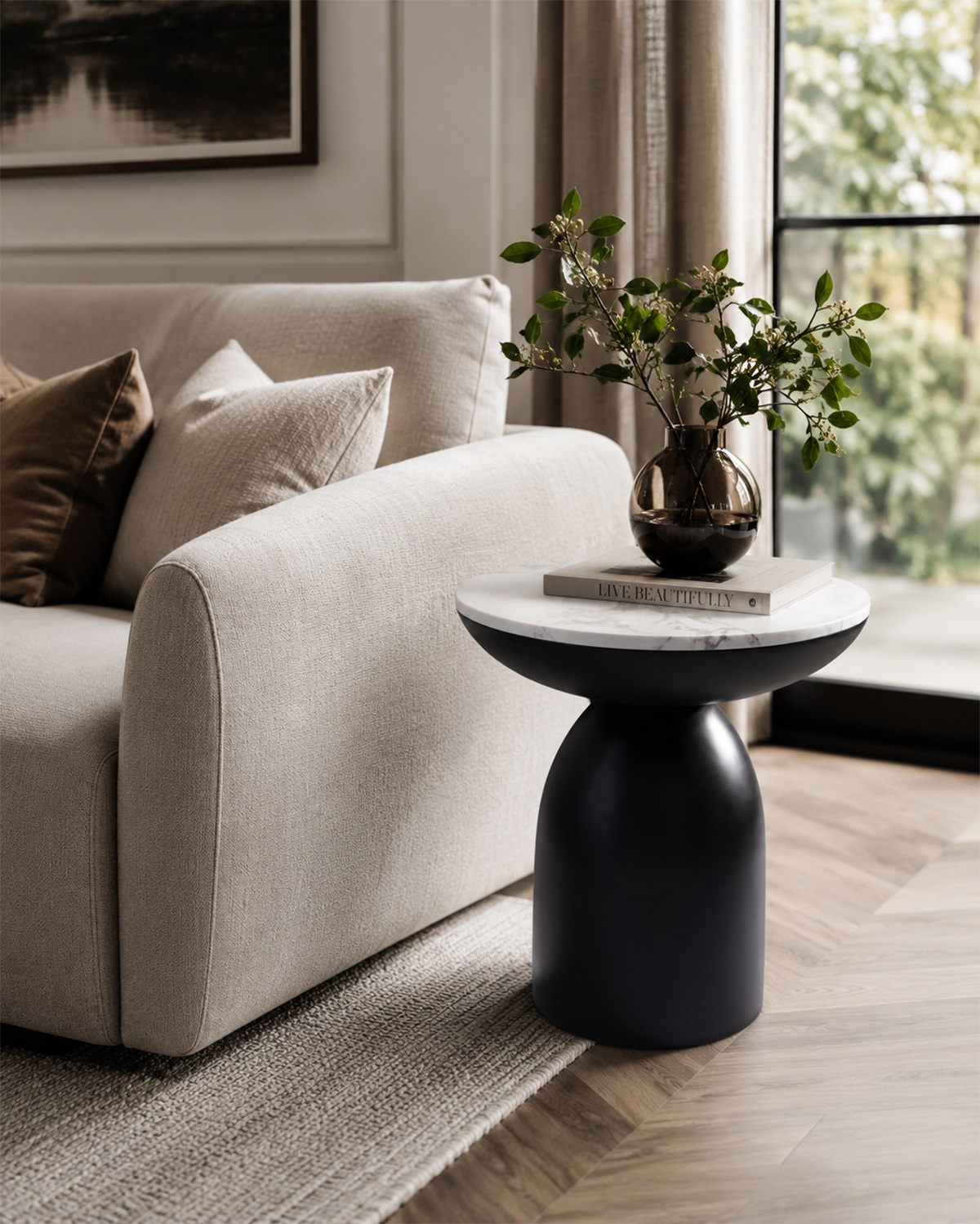 Bàn Góc Sofa Tròn Hiện Đại