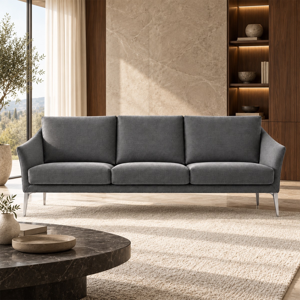 Sofa Băng 3 Chỗ Nệm Vải Hiện Đại SG-WC373