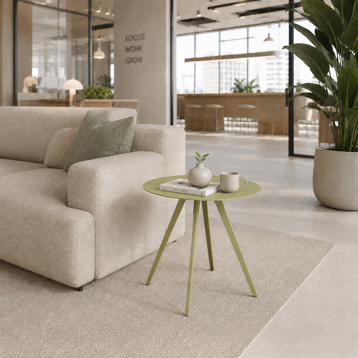 Bàn góc sofa tròn hiện đại
