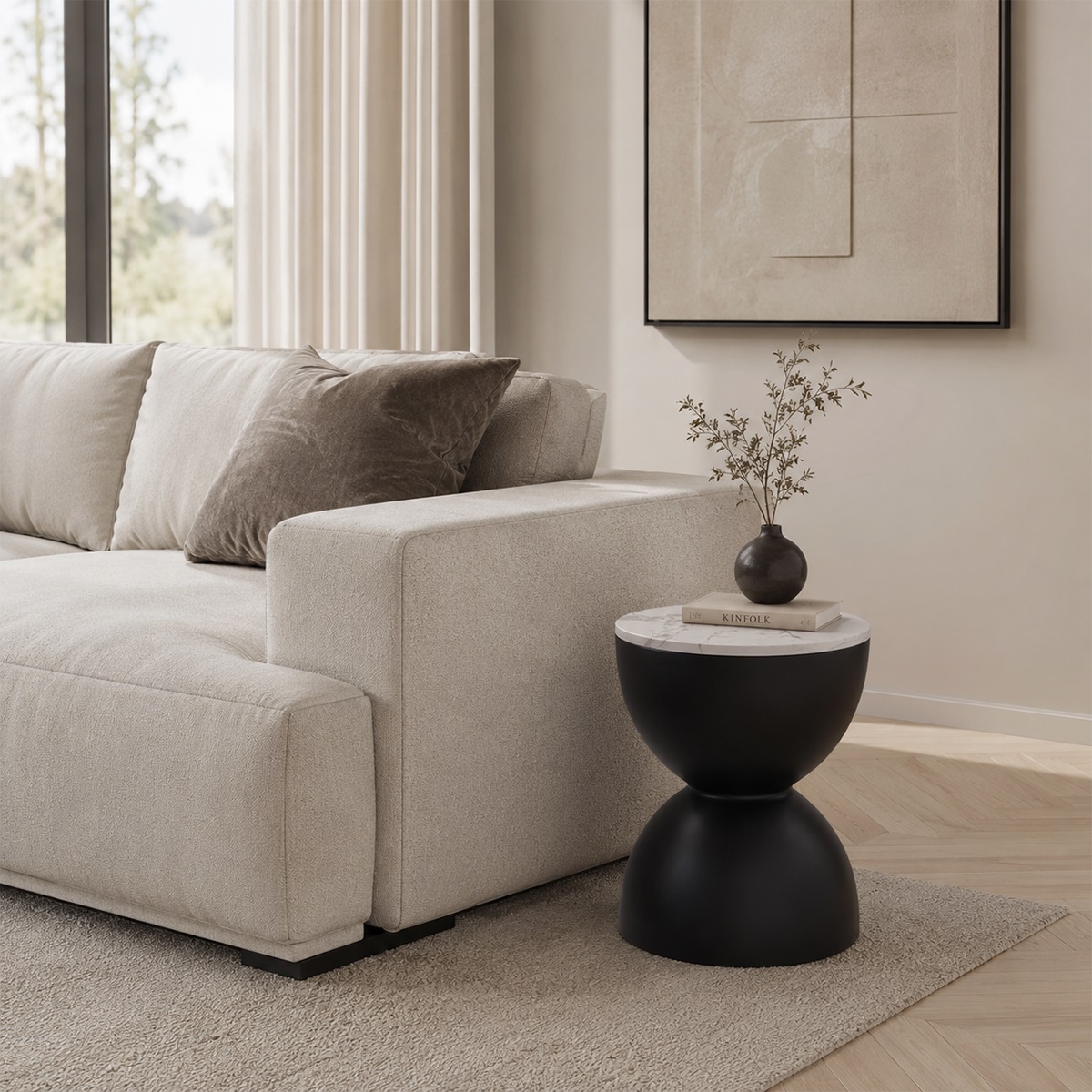 Bàn Góc Sofa Tròn Hiện Đại