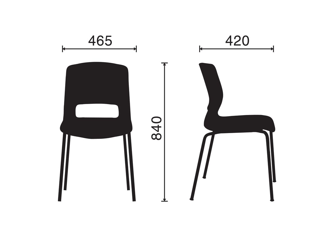Hình minh họa kích thước ghế Maia WC409