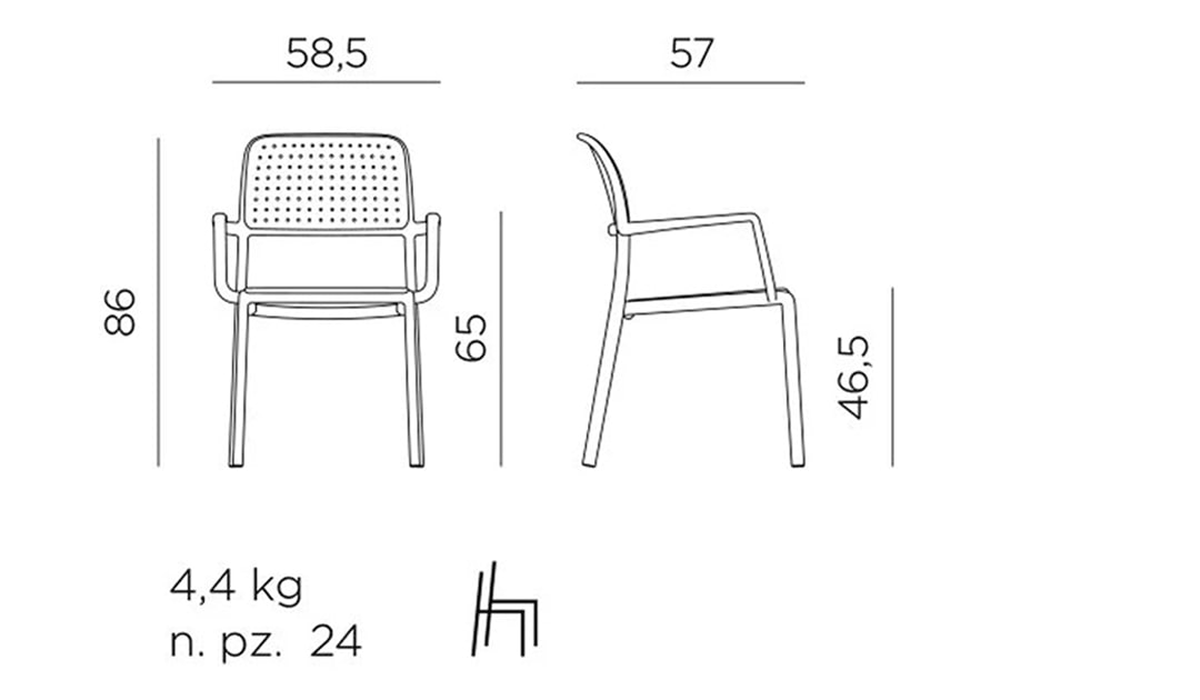 Kích thước ghế cafe nhựa