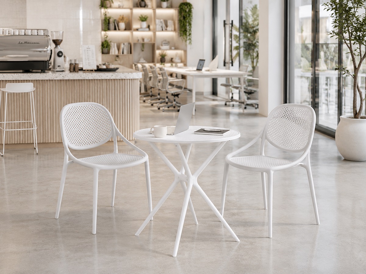 Bàn ghế cafe nhựa hiện đại