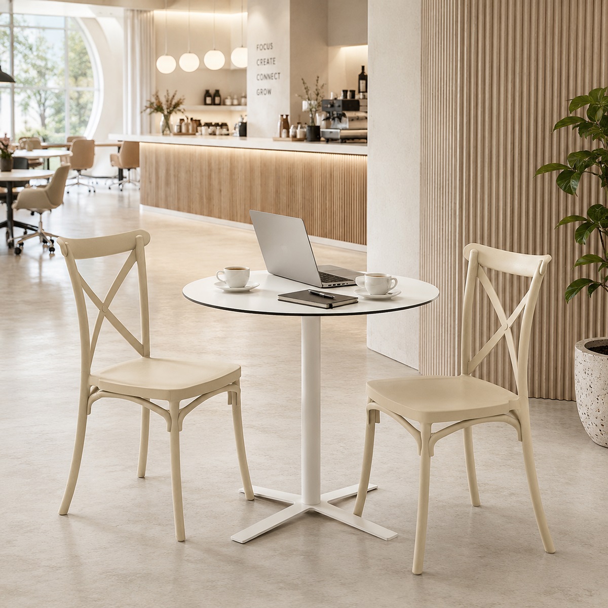 Ghế cafe nhựa đúc xếp chồng