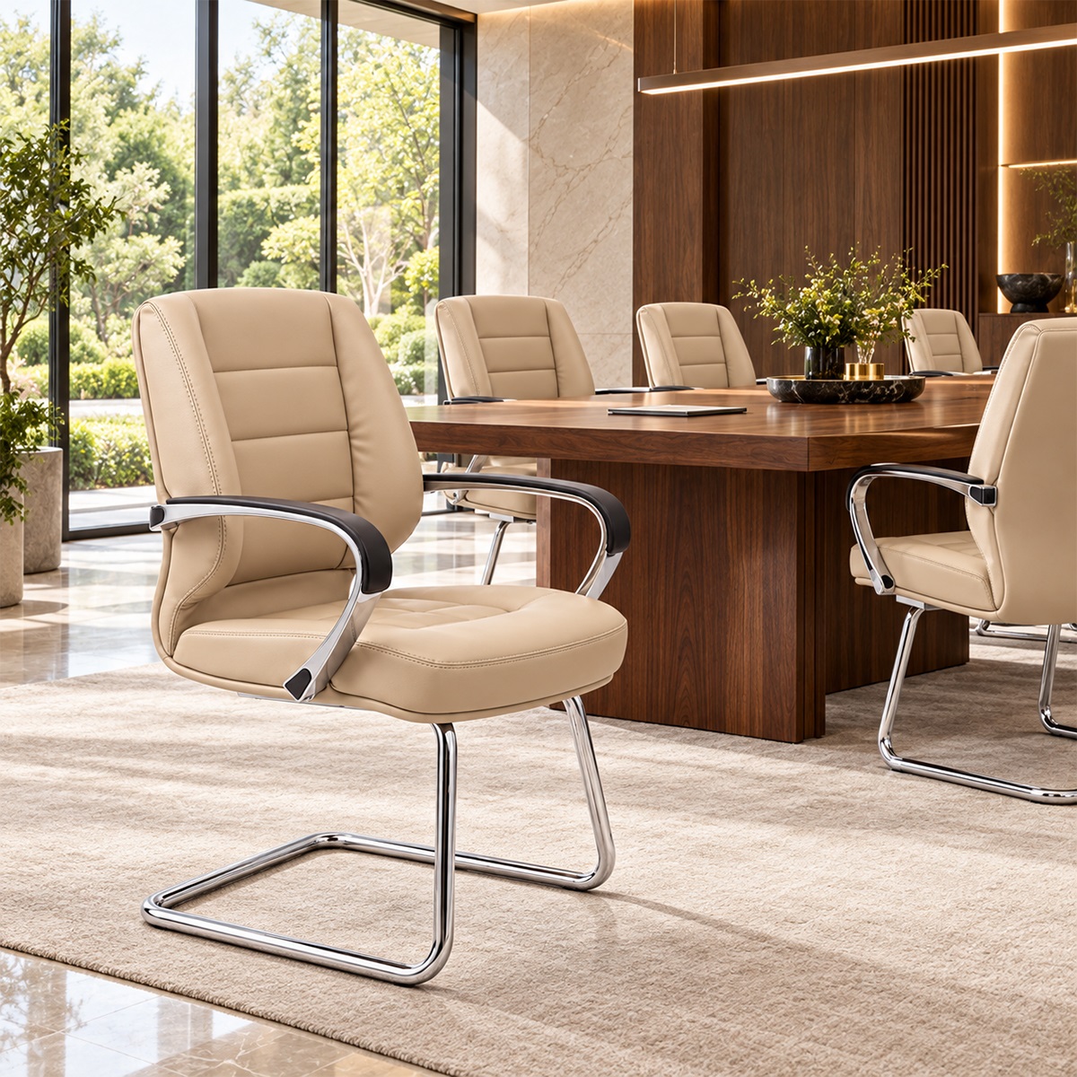 Ghế Văn Phòng Nệm Da Chân Quỳ RPB-GVP214