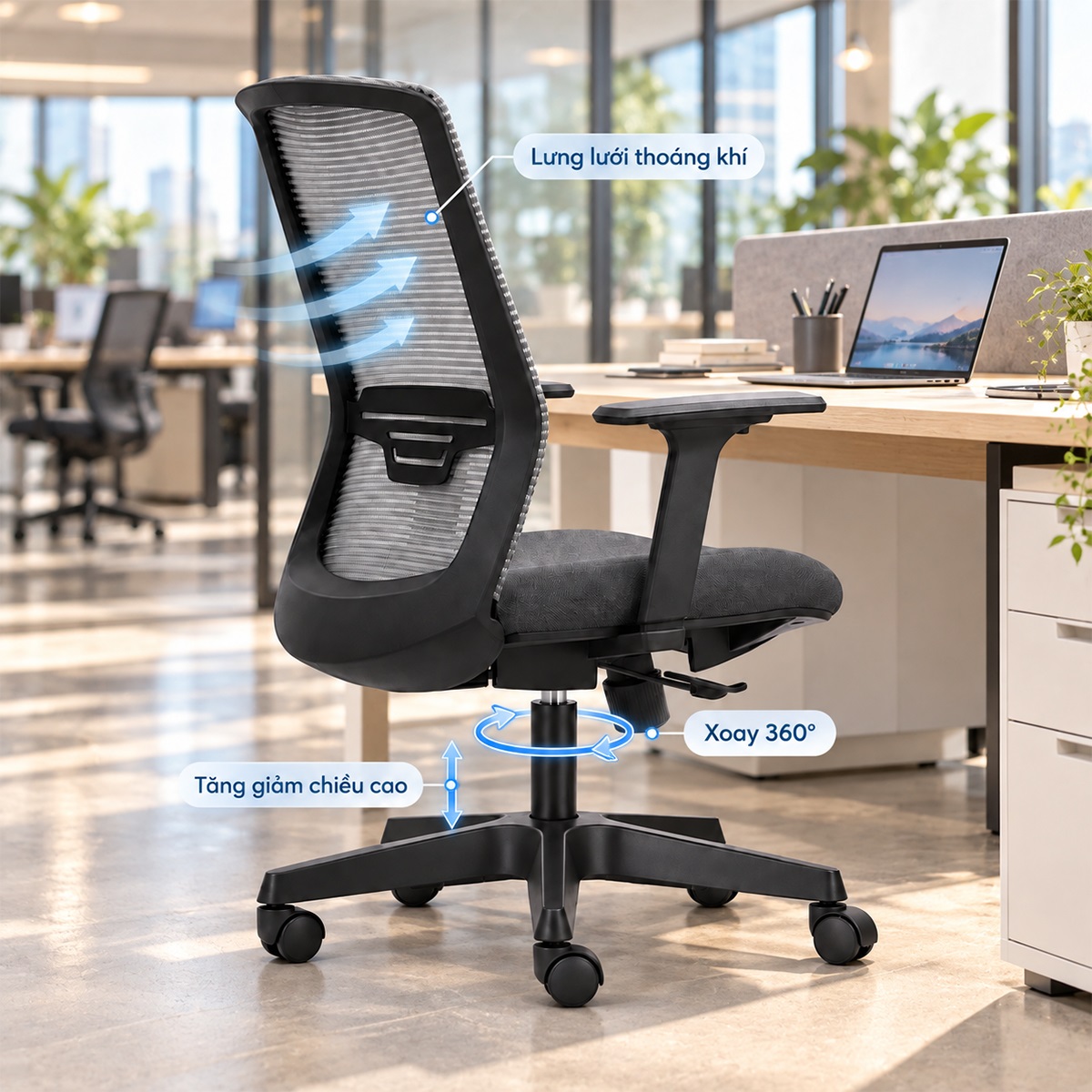 Ghế Xoay Văn Phòng Lưng Lưới RPB-GVP252