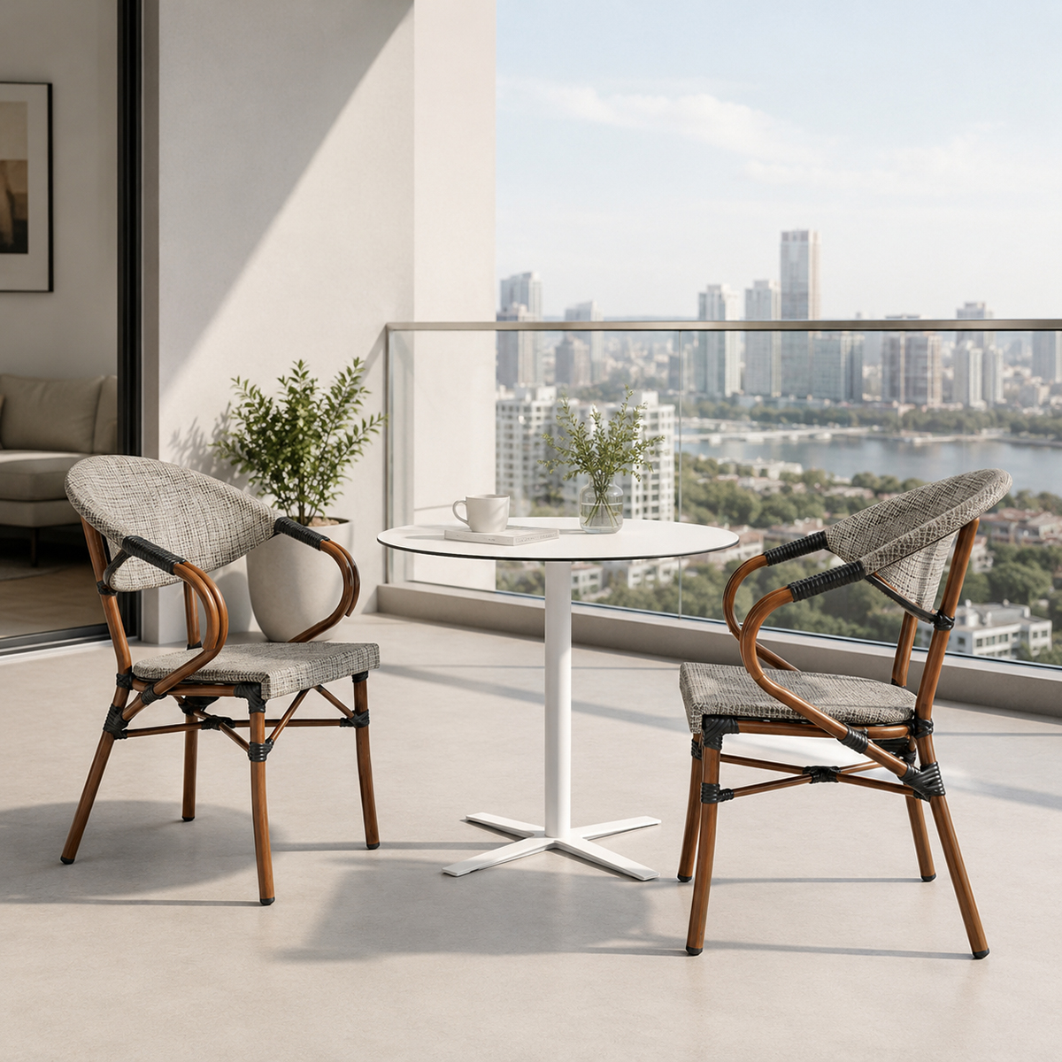 Ghế cafe sân vườn giả mây