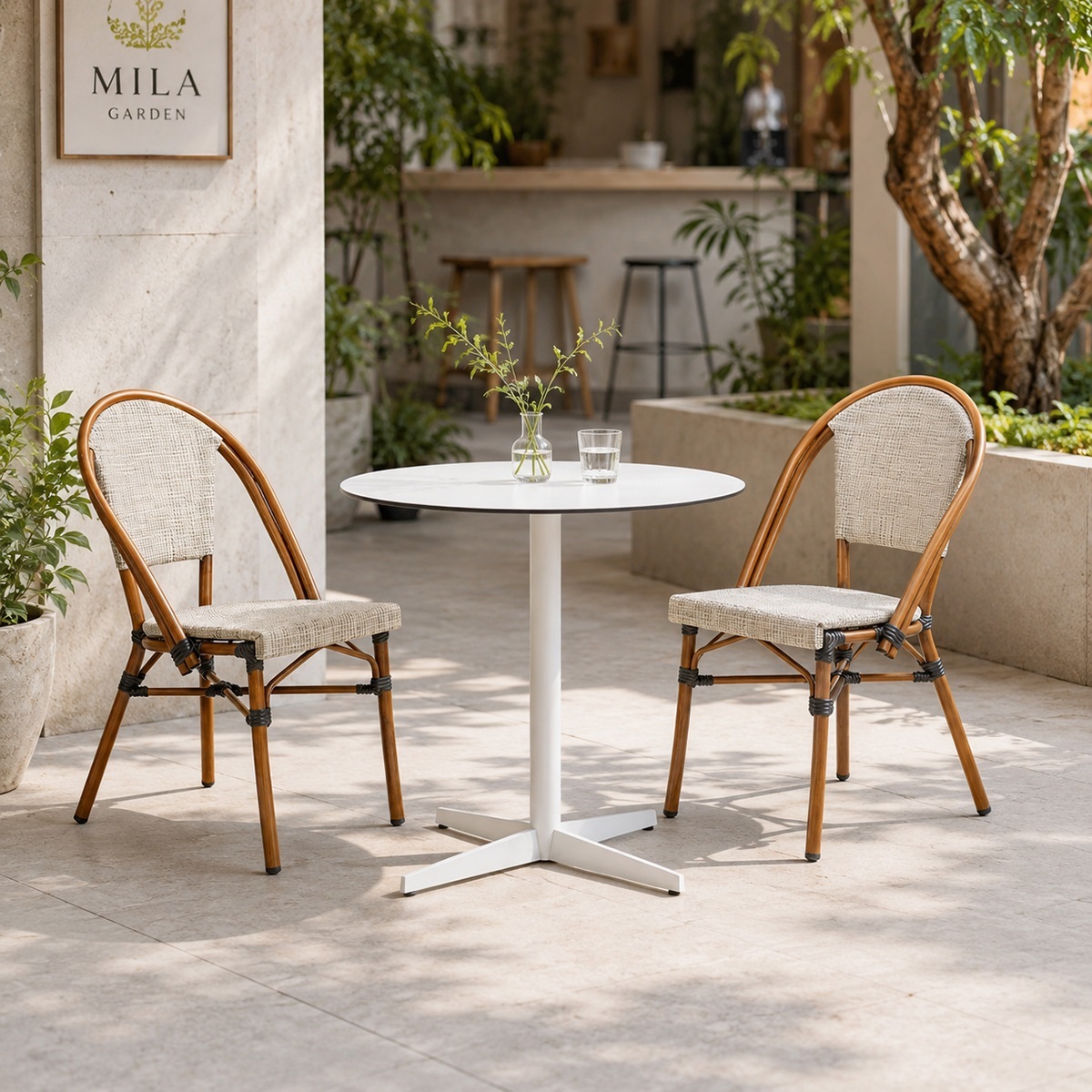 Ghế cafe sân vườn giả mây