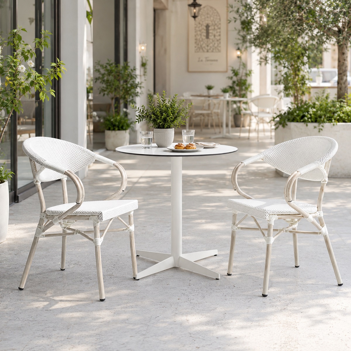 Ghế cafe sân vườn giả mây