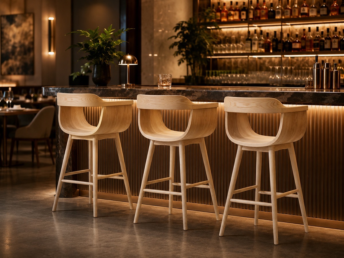 Ghế quầy bar gỗ sang trọng