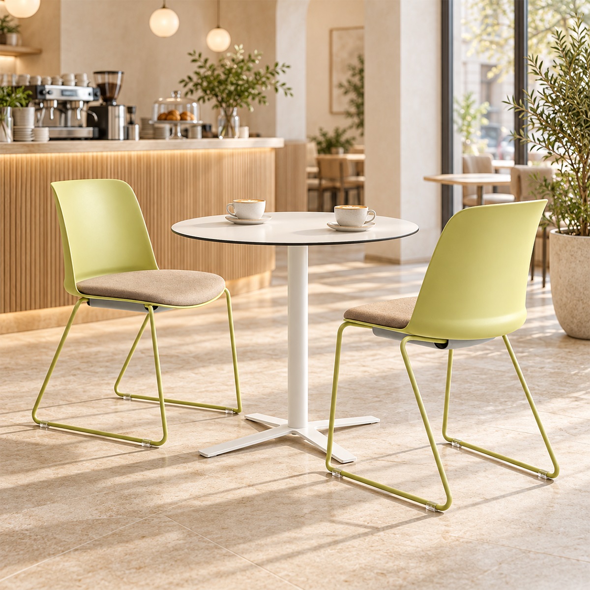 Ghế Cafe Nệm Vải Chân Quỳ SG-WC051