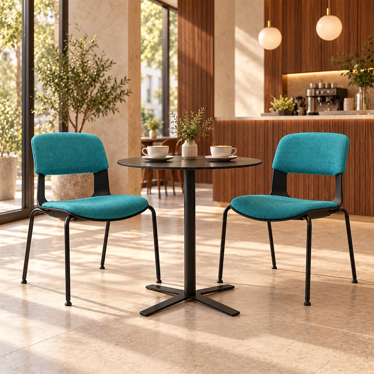 Ghế Cafe Nệm Vải Chân Sắt RPB-WC1306