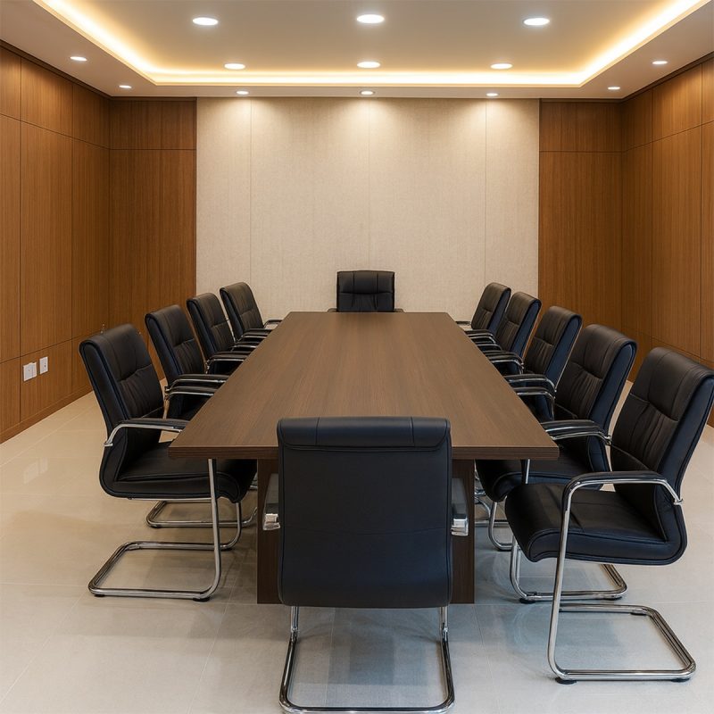 Ghế phòng họp chân quỳ nệm da