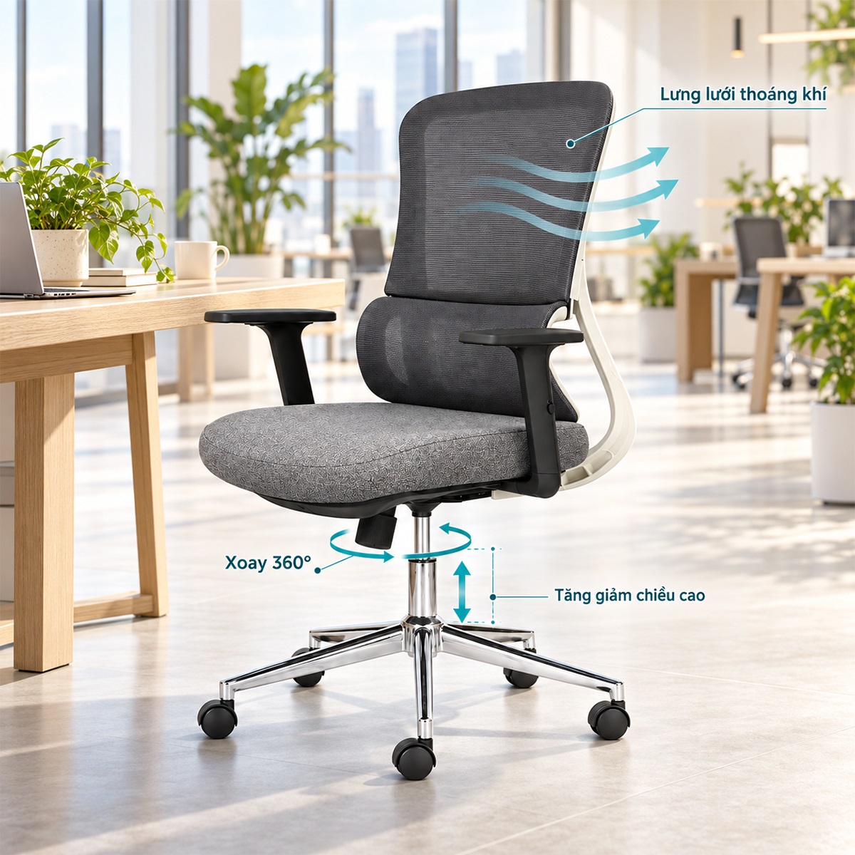 Ghế Xoay Văn Phòng Hiện Đại RPB-WC327
