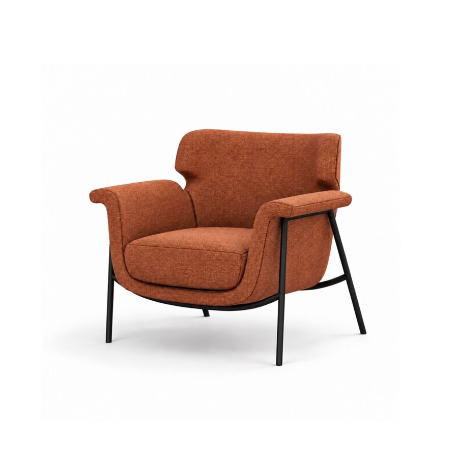 Ghế Armchair Nệm Vải Chân Sắt FM-WC751