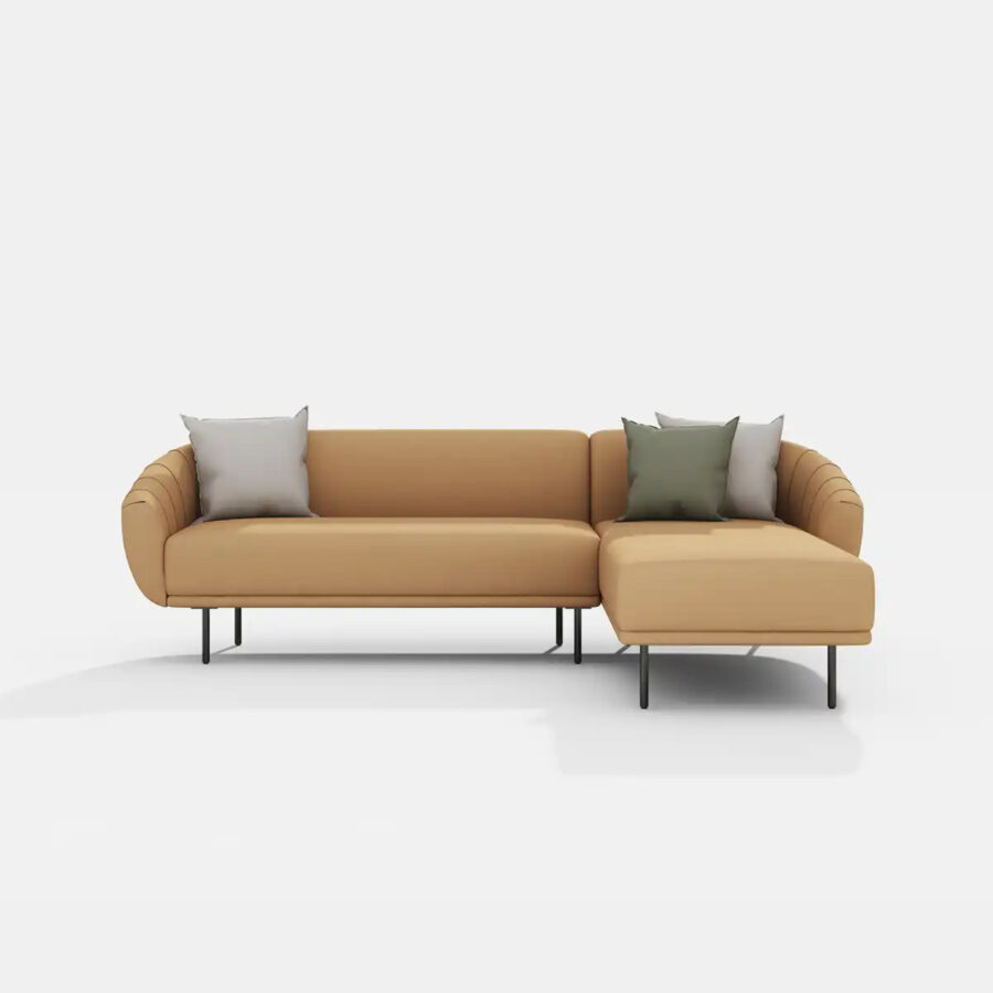 Sofa góc vải ni hiện đại