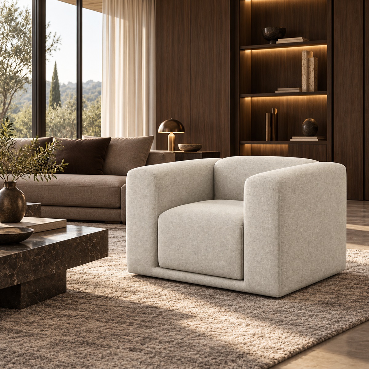 Ghế Sofa Đơn Nệm Vải Hiện Đại FM-WC838
