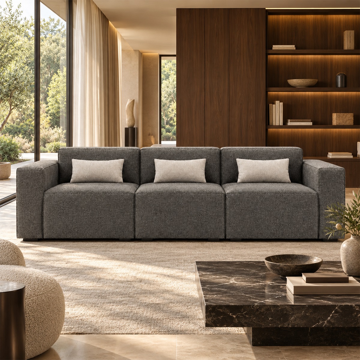 Sofa Băng 3 Chỗ Vải Nỉ Hiện Đại FM-WC770
