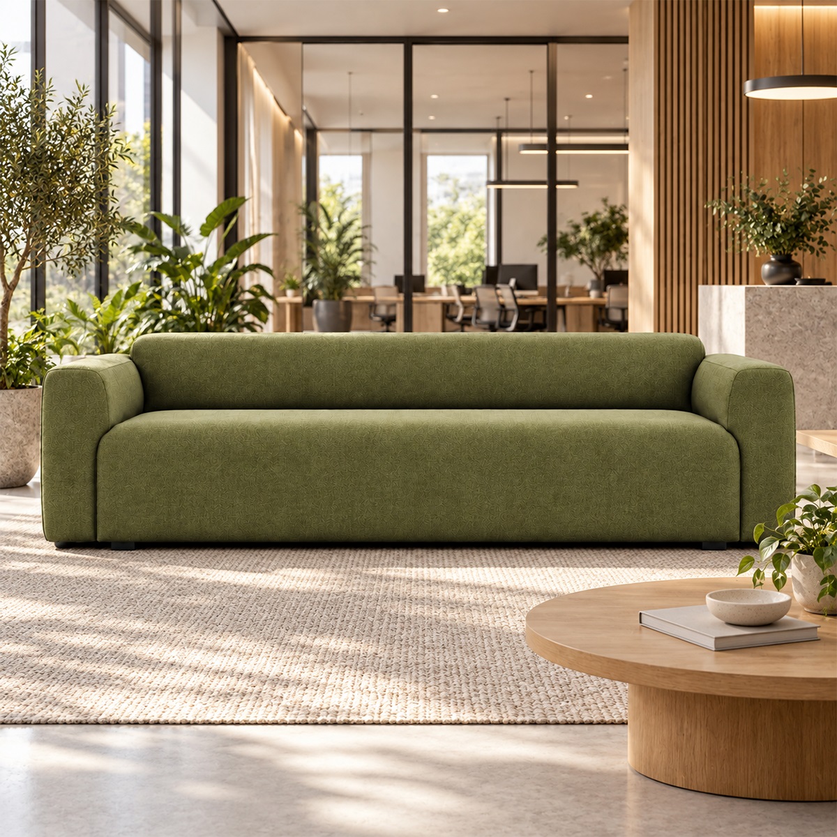 Sofa văn phòng vải nỉ hiện đại