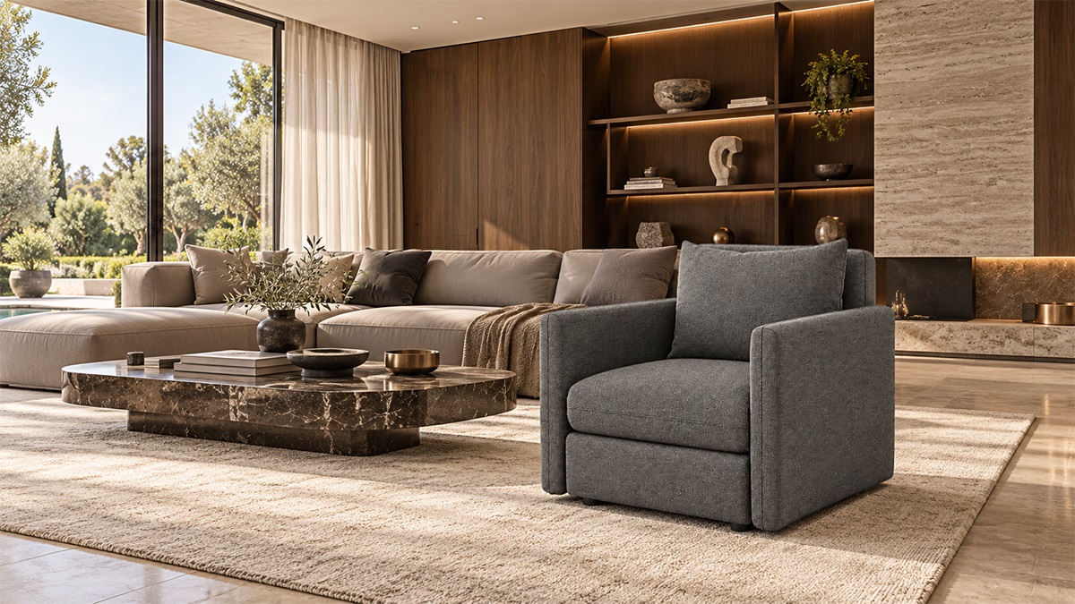 Sofa Đơn Nệm Vải Hiện Đại FM-WC932