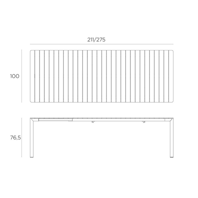 Kích thước bàn sân vườn mở rộng