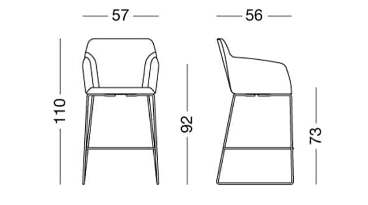 Ghế bar nệm vải chân sắt Ghế bar nệm vải chân sắt