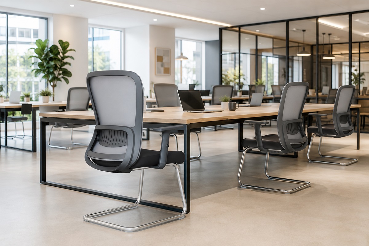 Ghế làm việc chân quỳ lưng lưới