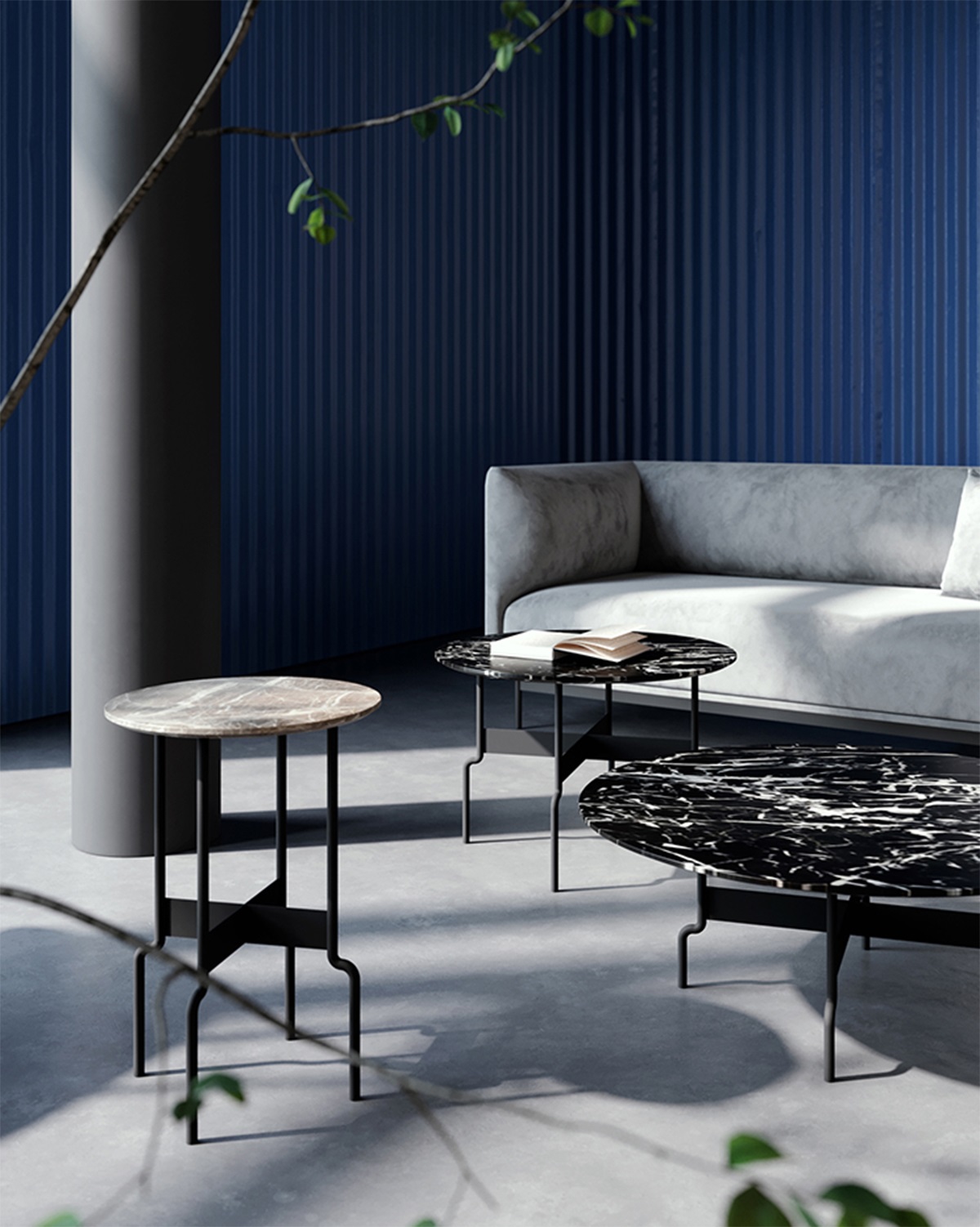 Bàn góc sofa mặt đá