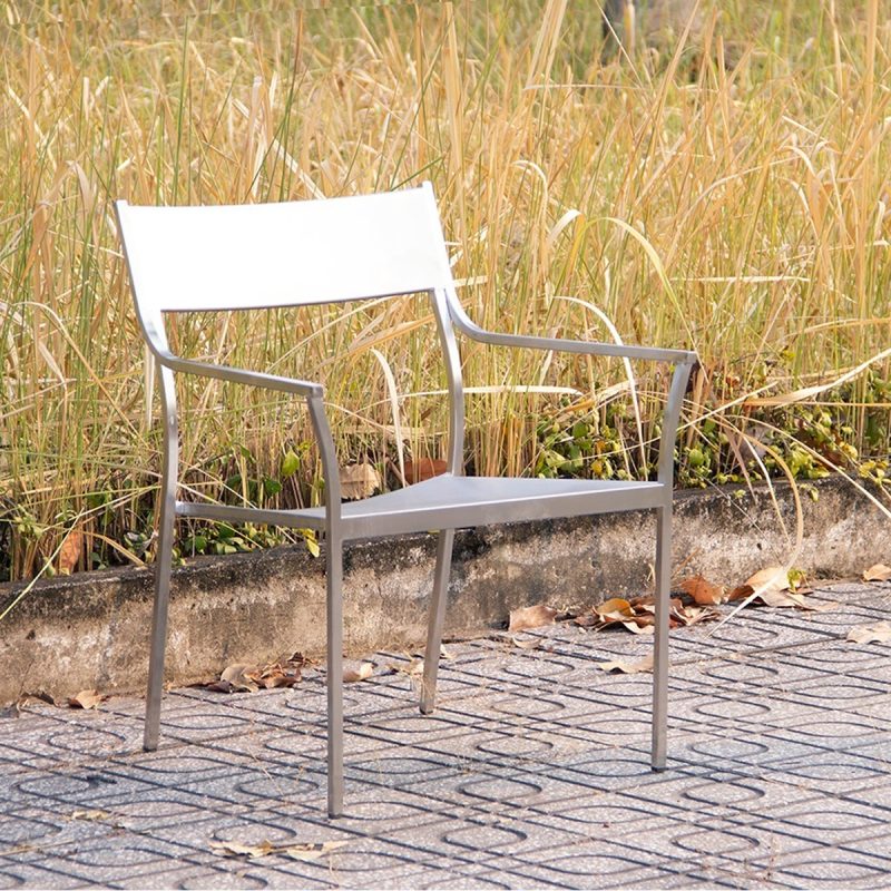 Bàn ghế cafe ngoài trời bằng inox