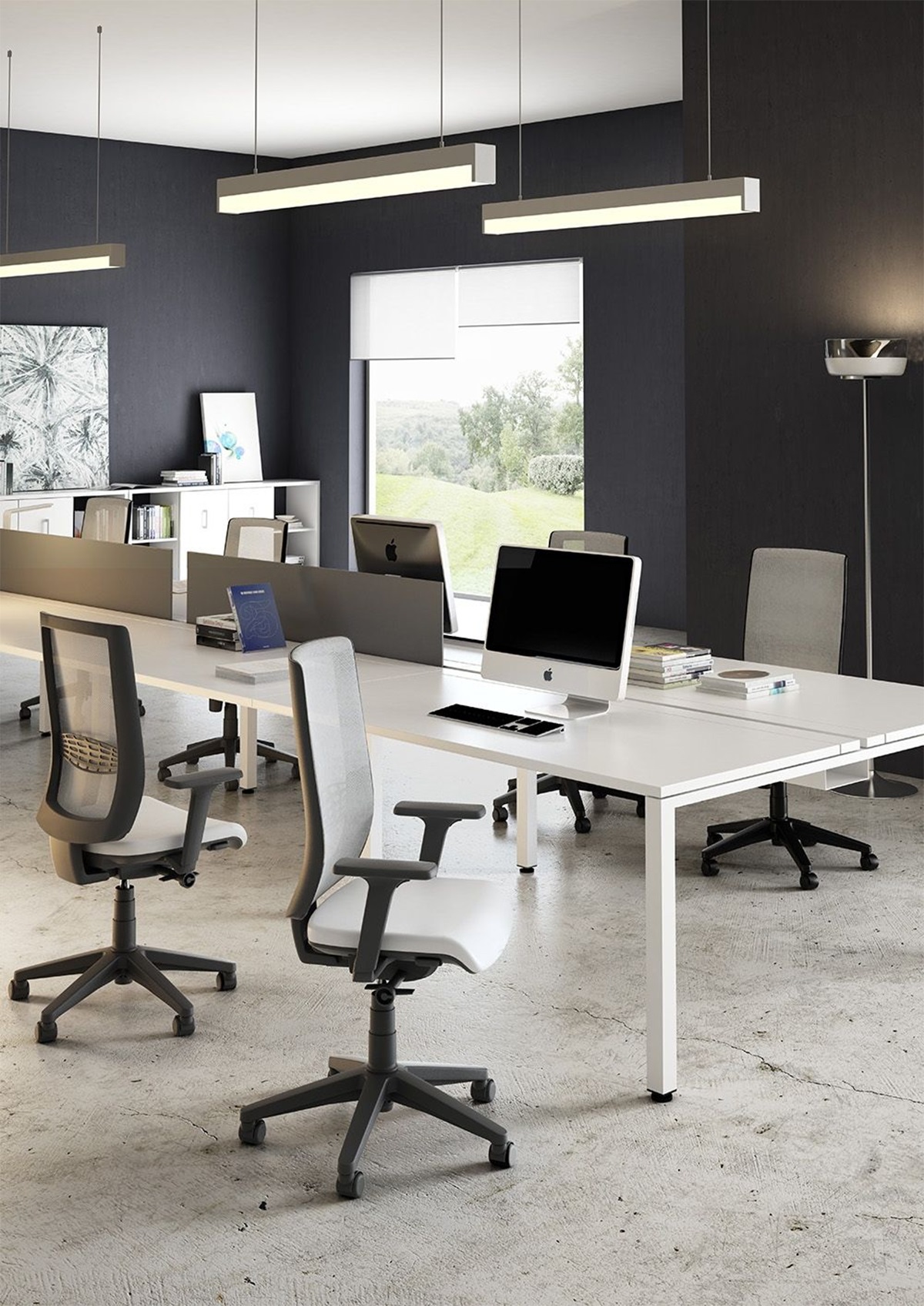 Bàn làm việc chân sắt hiện đại