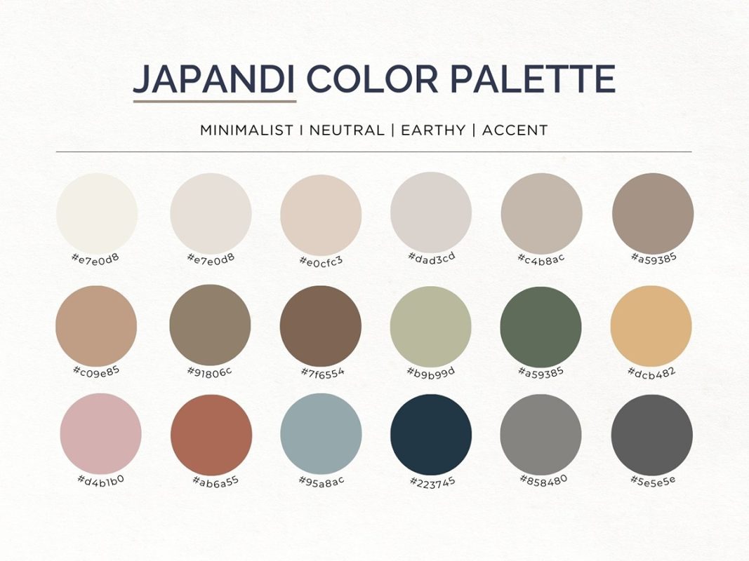 Bảng màu phong cách nội thất Japandi