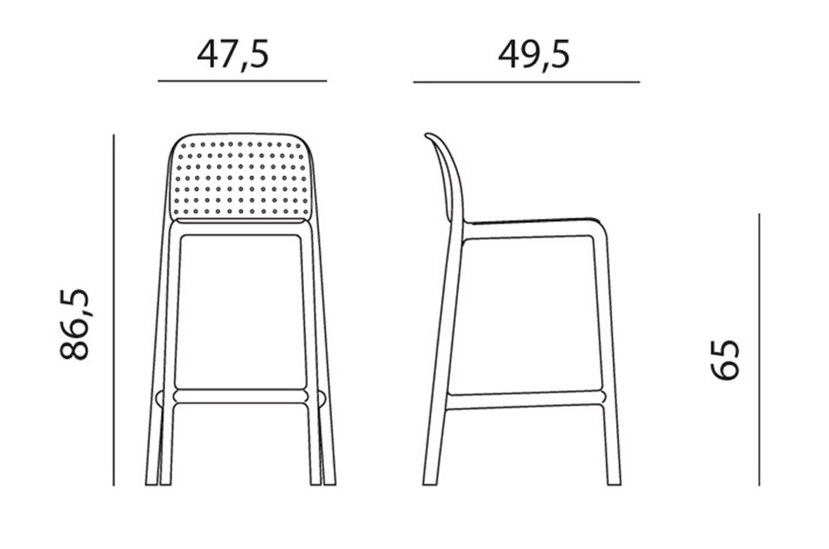 Ghế bar cafe ngoài trời nhựa đúc cao cấp