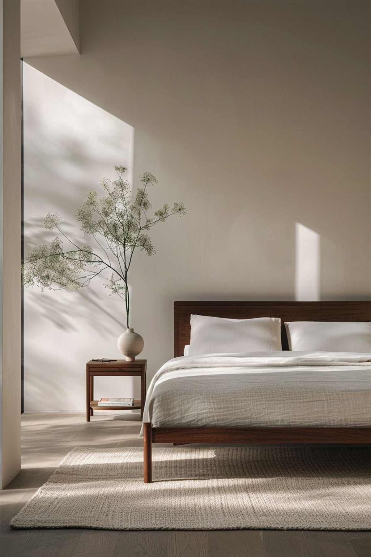 Phòng ngủ phong cách nội thất Wabi Sabi