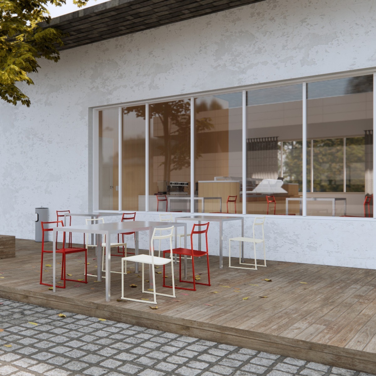 Bàn ghế cafe inox