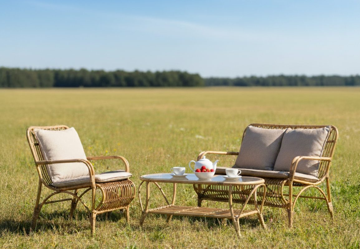 Bàn ghế mây ngoài trời